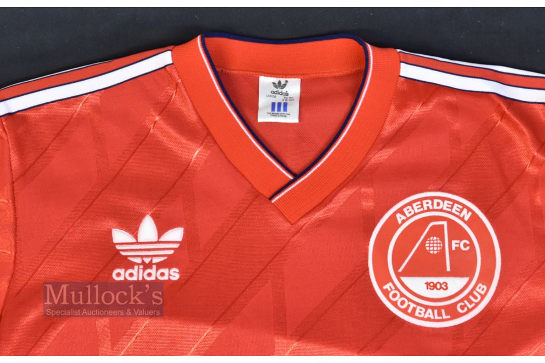 1986/87 Aberdeen FC Home Football Shirt Adidas, in red, size large, short sleeve - Image 2 of 2