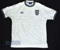 1999/01 England International Home Football Shirt Umbro, size XL, in white, short sleeve
