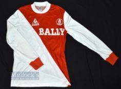Circa 1980s Monaco Home Football Shirt Lecoqsportif, Bally, red and white, adult size M/L, long