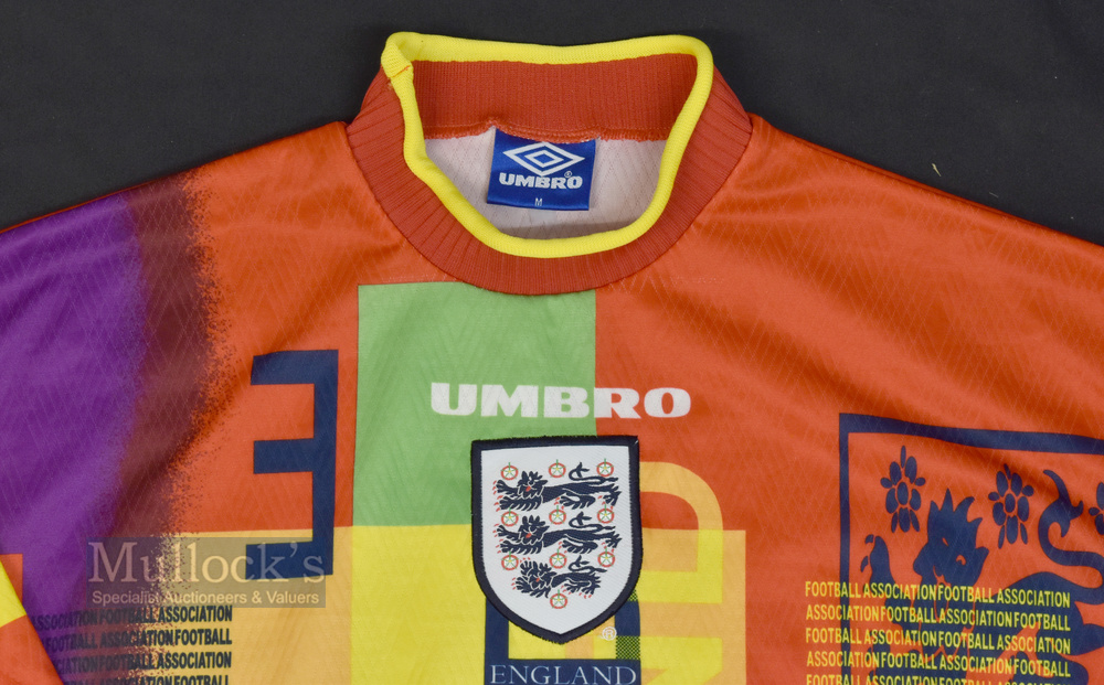 1995/96 England International Goalkeeper Football Shirt Umbro, M, multi-coloured, long sleeve - Image 2 of 2