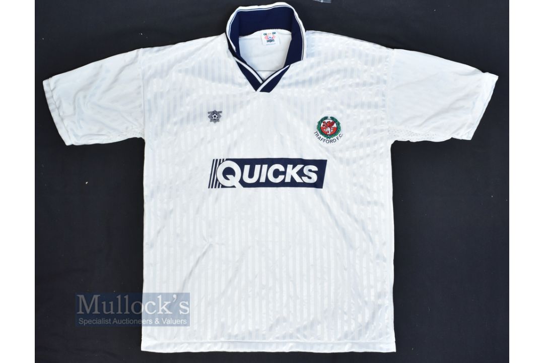 Circa 1990s/00s Trafford FC Home Football Shirt Cavendish Sports, Quicks, in white, 42/44, short - Image 1 of 2