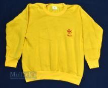 c1980 Malta FC Yellow International Football Sweatshirt, in used condition, size medium.