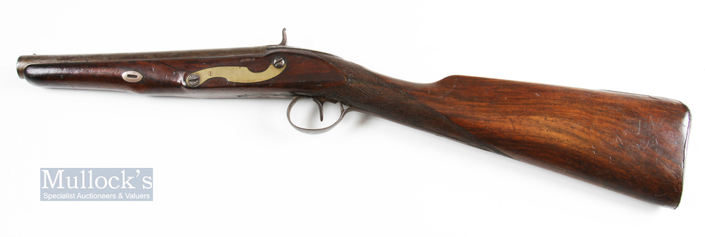 19th century Percussion Tower Pattern Coaching Gun action side plate engraved 'Tower' with - Image 4 of 5