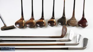 Selection of Steel Shafted Golf Clubs, for restoration, noted items of Frank Dennis iron, John