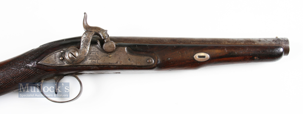 19th century Percussion Tower Pattern Coaching Gun action side plate engraved 'Tower' with - Image 2 of 5