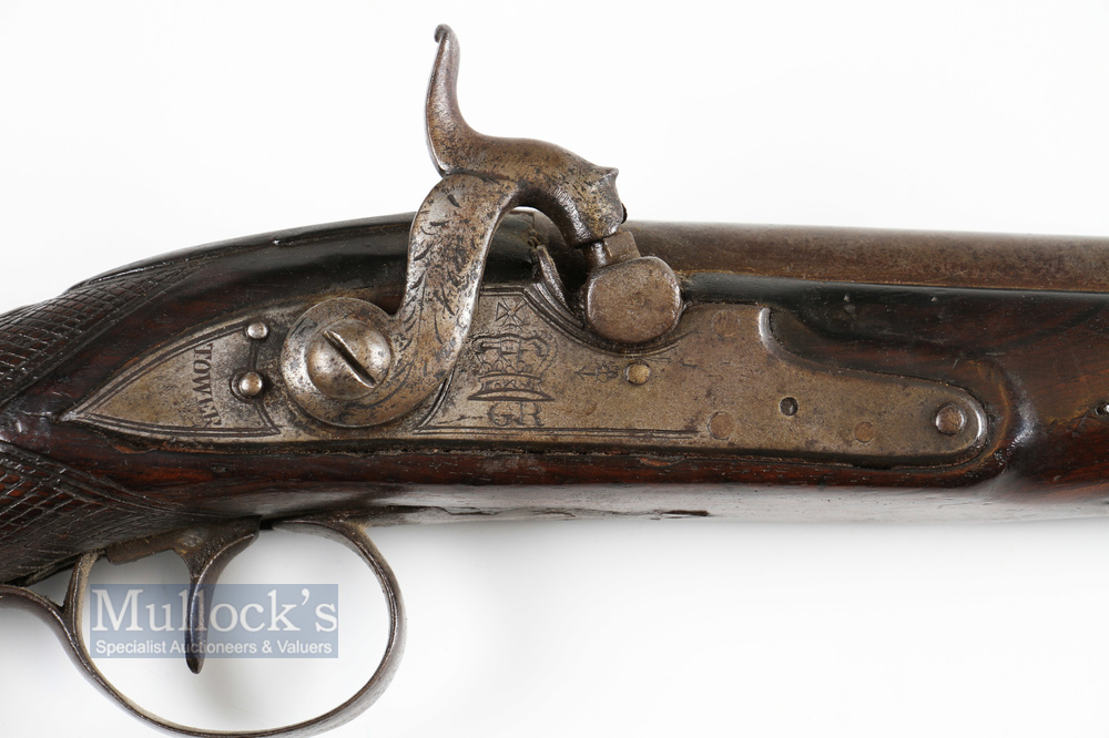 19th century Percussion Tower Pattern Coaching Gun action side plate engraved 'Tower' with - Image 3 of 5