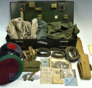 c1940-1970 British Army Military Metal Trunk, with assorted military items inside, to include