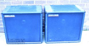 Large Custom Sound 100 Watt high efficiency loudspeaker enclosures, height 61cm, width 65cm. Two