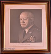 Americana - Omar Bradley (1893-1981) Signed Framed Display dated 1969 personally inscribed in blue