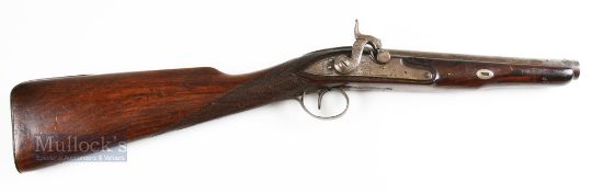 19th century Percussion Tower Pattern Coaching Gun action side plate engraved 'Tower' with