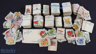 Large collection of Kensitas Silk Flowers Cigarette Cards mixed sizes of cards and loose ones in