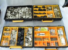 2x Raaco plastic tool accessory cases each fitted with 4x pull out drawers with handles, locking