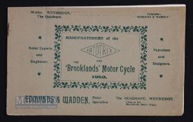 The Brooklands' Motorcycle 1912 Sales Catalogue - Edmunds & Wadden, Weybridge. An 8 page catalogue