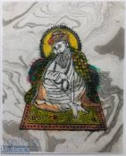 India & Punjab - Guru Nanak Textile Block Print - a fine vintage block print on textile of Guru