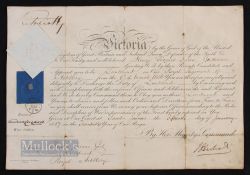 Queen Victoria Autograph - On Royal Regiment of Artillery Commission 1857 - Appointing Henry
