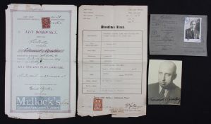 WWII - Lodz Ghetto Victim Documents - Pair of period documents and research notes with archive scans