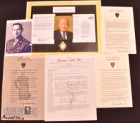 Autograph - Dwight Eisenhower (1890-1969) Signed Typed Dinner Menu signed to the bottom in blue ink,