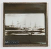 Maritime - SS Great Eastern Steamship 1880s glass slide photograph, quality photograph showing the