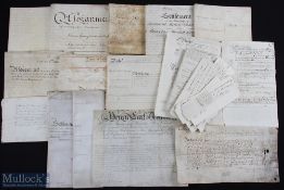 Indentures - Selection of 9x c19th century parchment indentures various measures but including a