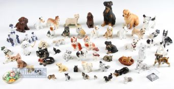 Collection of Dog and Animal Ornament Figures made of ceramic and resin, the Beswick dog in this lot