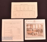 Delaunay Belleville Luxury Cars, Paris, 1915 Trade Catalogue - an attractive 3 fold sales