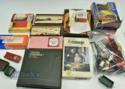 Mixed Old Toys to include 2 Scalextric hand controller, a bag of 00 spare parts, empty boxes +