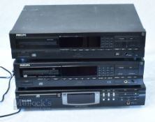 Music Equipment - 3x Philips Compact Disc Players features CD 723, CD634 and CD 613. From a deceased