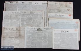 Newspapers - 1808-1815 Assorted Newspaper Selection features The Times, The Globe, St James's