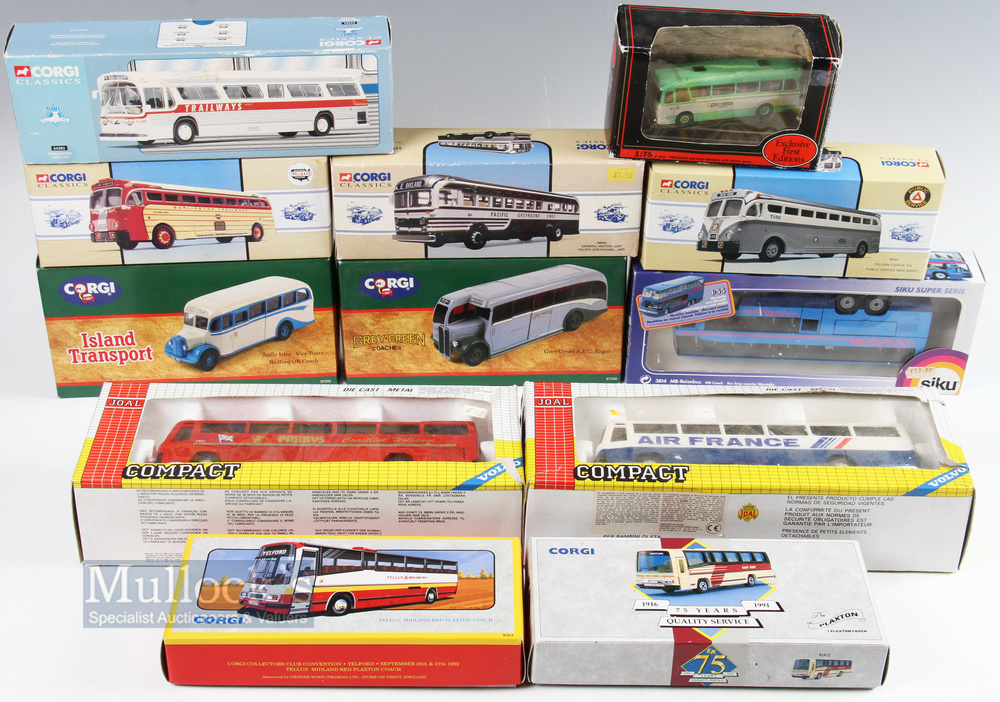 Diecast Toy Bus Collection by makers of Corgi, Siku, Joal, to include Joal Volvo Coach, Corgi to