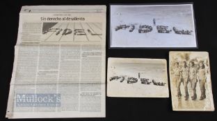 Cuban History - c1960s 'FIDEL' Photograph depicting Uniformed Cadets spelling out Fidel on the beach