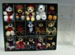 Set of 15 Harrods Knightsbridge Christmas Bears 1986-2000 soft toys the bears are in good condition.