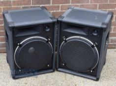 Unnamed Large DJ Speakers with handle height 62, width 47cm, two handles, little signs of use.