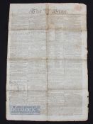 1815 The Star Newspaper - features 'Battle of Waterloo….Map of the seat of War', contained within
