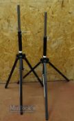 Standsafe Speaker stands fold out tripod legs, measures 130cm when closed, top 3cm diameter. From