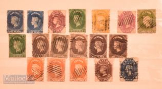 Ceylon - Early Collection 18 Postage Stamps c1850/60s. All early Pence stamps