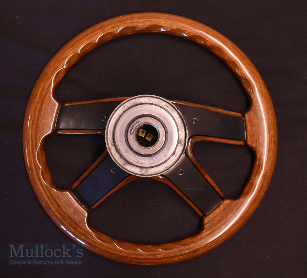 Made in Italy Wooden Steering Wheel - diameter 35cm approx., no other maker's marks apparent, in - Image 2 of 2