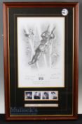Multi Signed 'The Liberators' by Gil Cohen Pencil Print signed by Buck Compton, Forrest Guth,