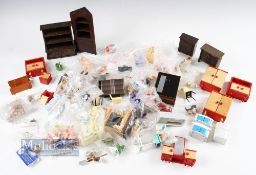 A Quantity of Dolls House Furniture plus figures animals, a mixture of New and vintage items plastic