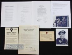 1945 Field Marshall Commander in Chief B L Montgomery signed 21st army group card and reproduction