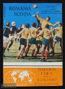 1986 Rare Romania v Scotland Rugby Programme: From 