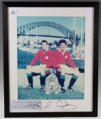 1989/1993 British Lions Brothers' Signed Rugby Photographs: In colour, in kit and at Sydney