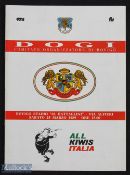 Rare 1989 Dogi v All Blacks Rugby Programme: Seldom-seen Rovigo issue from NZ's tour of Italy. VG
