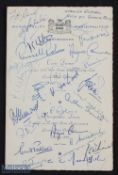 Scarce 1955 British & Irish Lions to South Africa Signed Rugby Menu: British Lions v South-Eastern