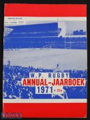 1971 W Province v France Rugby Programme: Signed by AC Parker, well known rugby writer. The other,