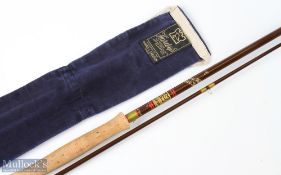 Hardy Richard Walker The Little Lake Glass Fly Rod, 9ft 2pc, line 7#, uplocking reel seat, very