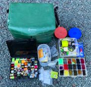 Stephens of Birmingham Box - containing 73 spools of thread, floss, tinsel, wire, a large box of