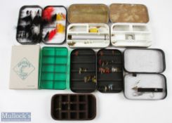 Wheatley slim alloy Fly Box with Ethafoam lining and leather pouch, 6