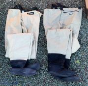 Hardy EWS Breathable Chest Waders, size XL with neoprene feet, plus a Simms waisted wader with