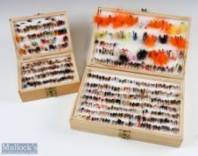 Unnamed 4 sided wooden Fly Box with over 550 flies made up of dry/wet river flies, still water lures