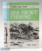 Hugh Falkus Signed Copy Sea Trout Fishing 1971 reprint in H/B + D/J with a letter+ postcard from